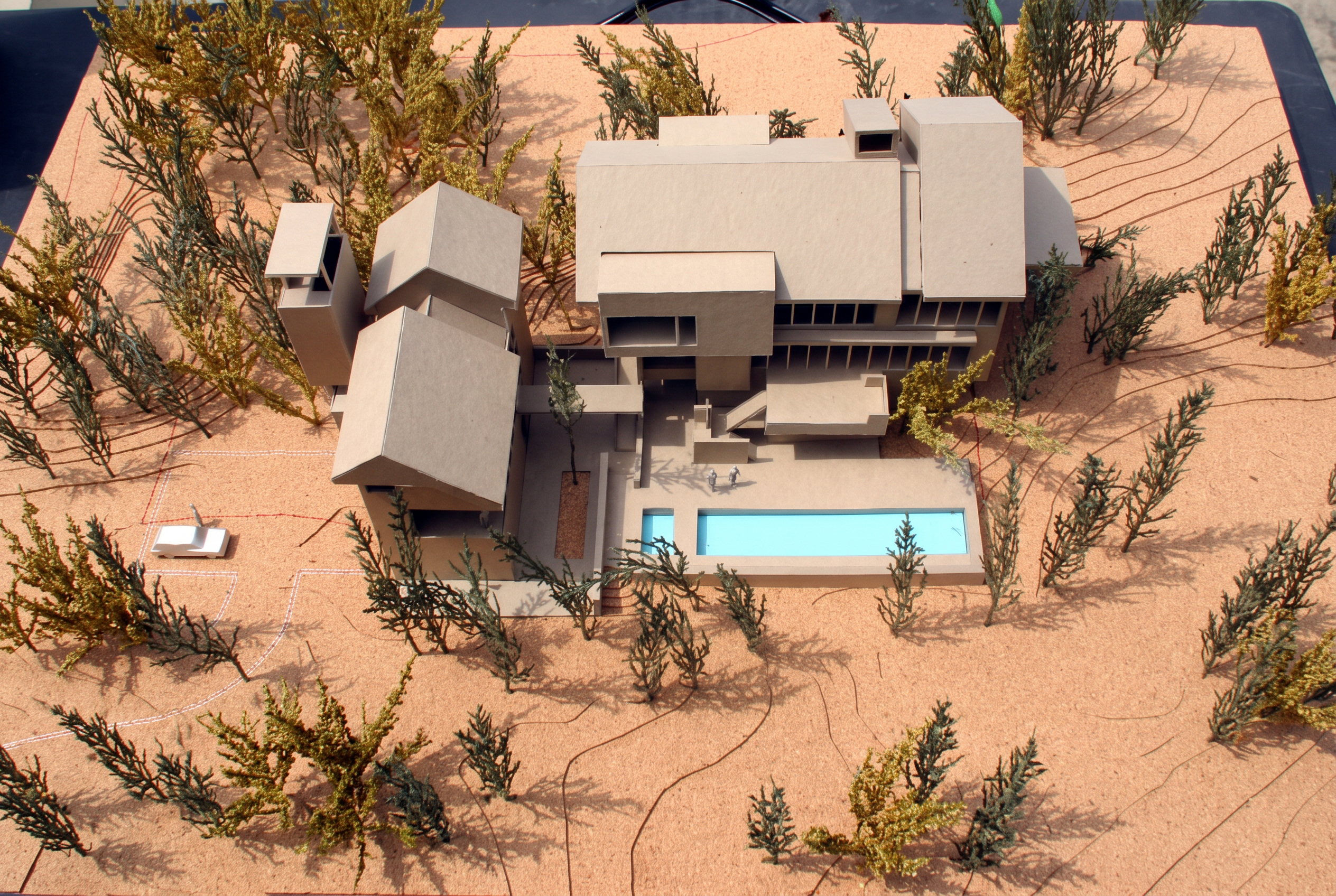 Architectural model of Kiawah House and its context